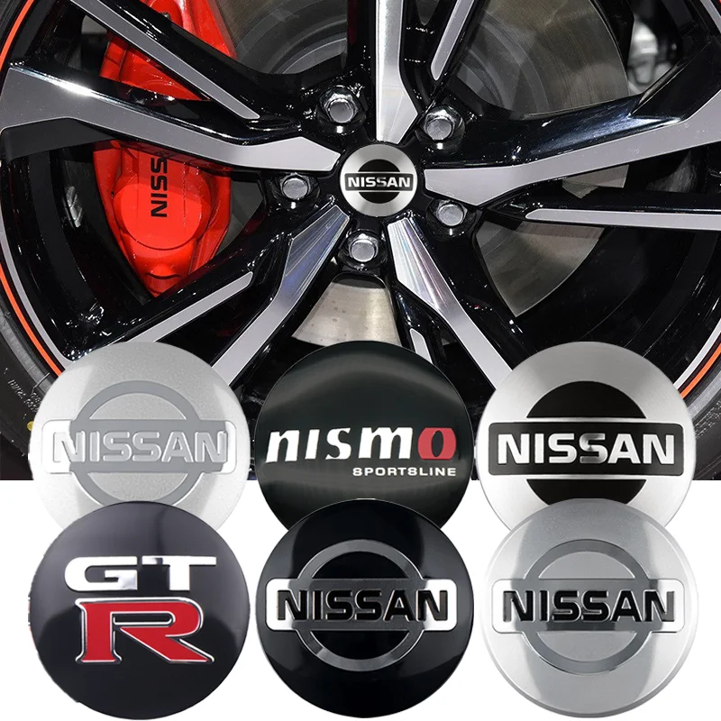 4pcs 56/60mm Car Wheel Hubcap Sticker Auto Tire Center Cover Decals For Nissan Nismo Tiida Teana GTR 350Z 370Z 240SX Juke Versa