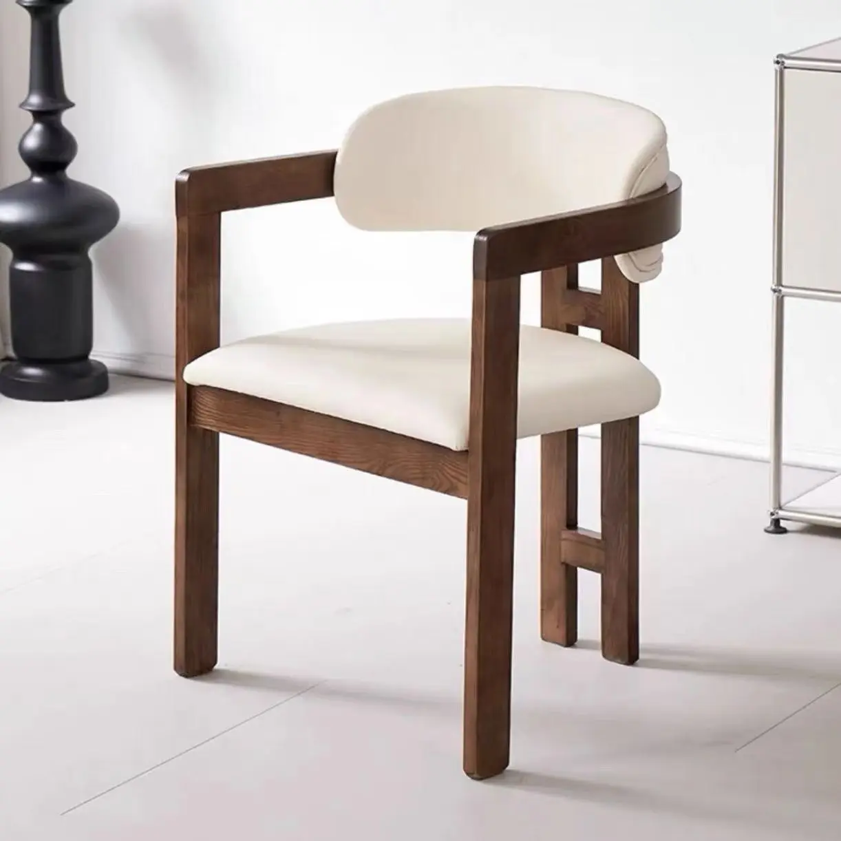 Premium Solid Wood Dining Chairs: Chic Backrest, Multifunctional for Hotel Talks, Home Library, Tea Time & Vanity Seating​
