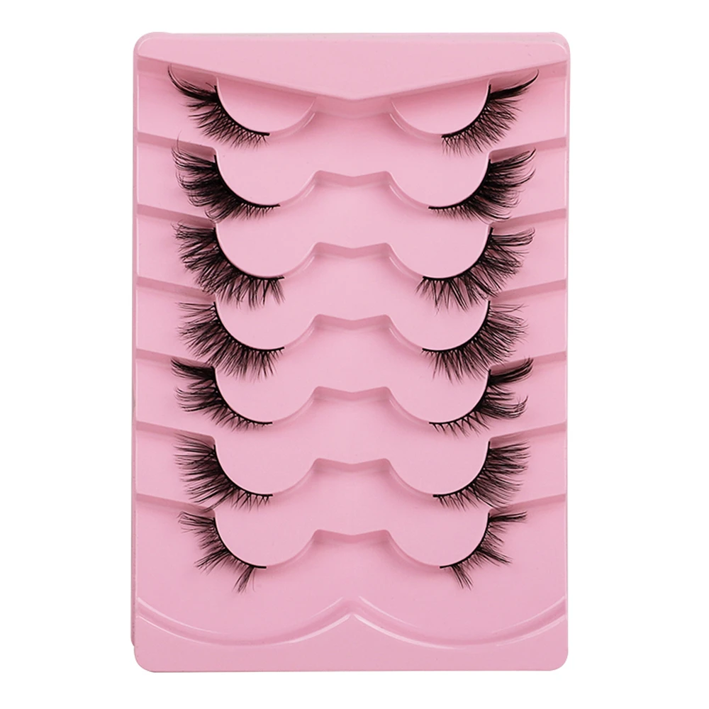 7 pairs/Tray Half Fox contour natual slim long handmade easy to use 3D Corner Lashes extention With customized