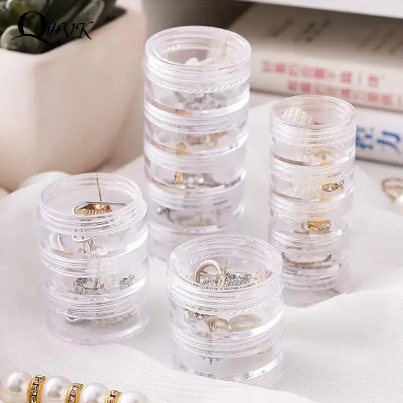 

Multilayer Anti-oxidation Jewelry Storage Box Earrings Ring Nail Charm Organizer Box Transparent Decoration Storage Case Box