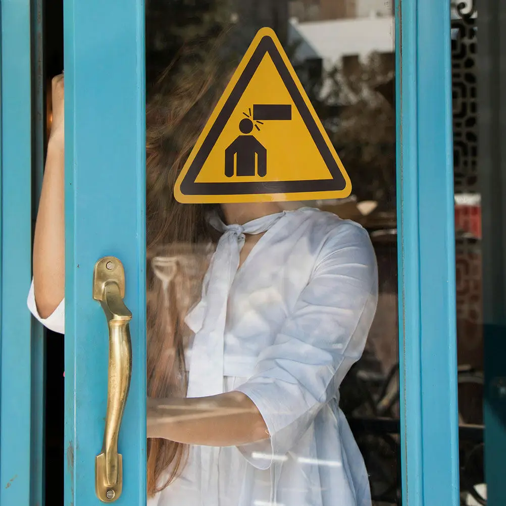 

6Pcs Warning Sign Sticker Watch Your Head Low Clearance Caution Decal for Factory Warehouse Parking Self Adhesive Safety Sign