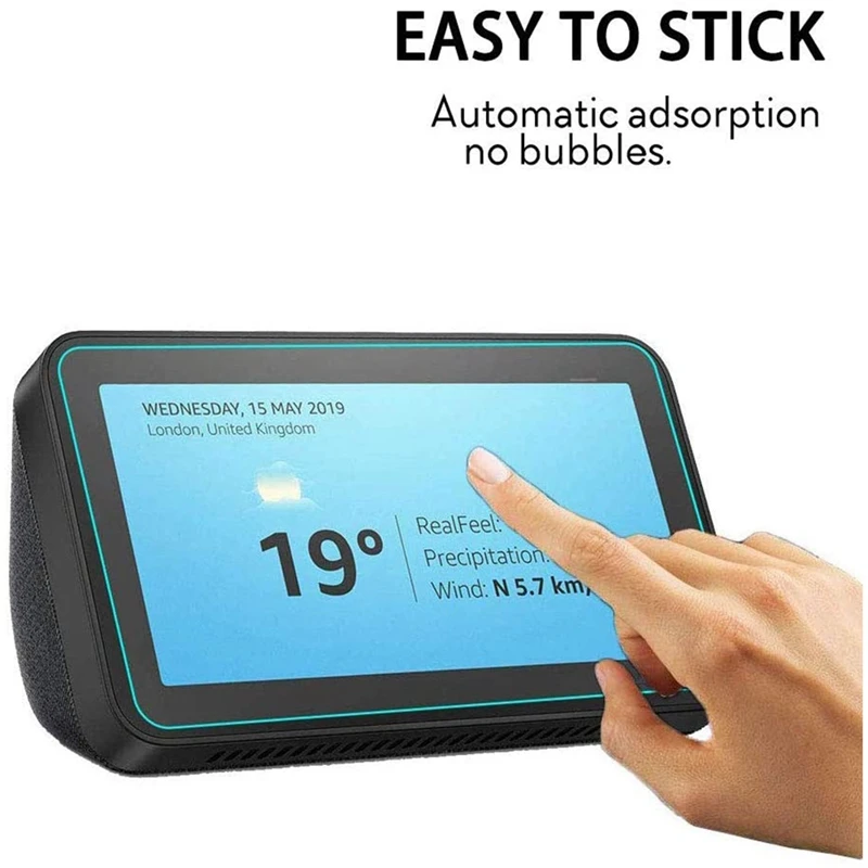 A19T Glass Screen Protector for Echo Show 5 Tempered Glass Clear Scratch Screen Protector Film, 9H Hardness, Anti-Fingerprint,