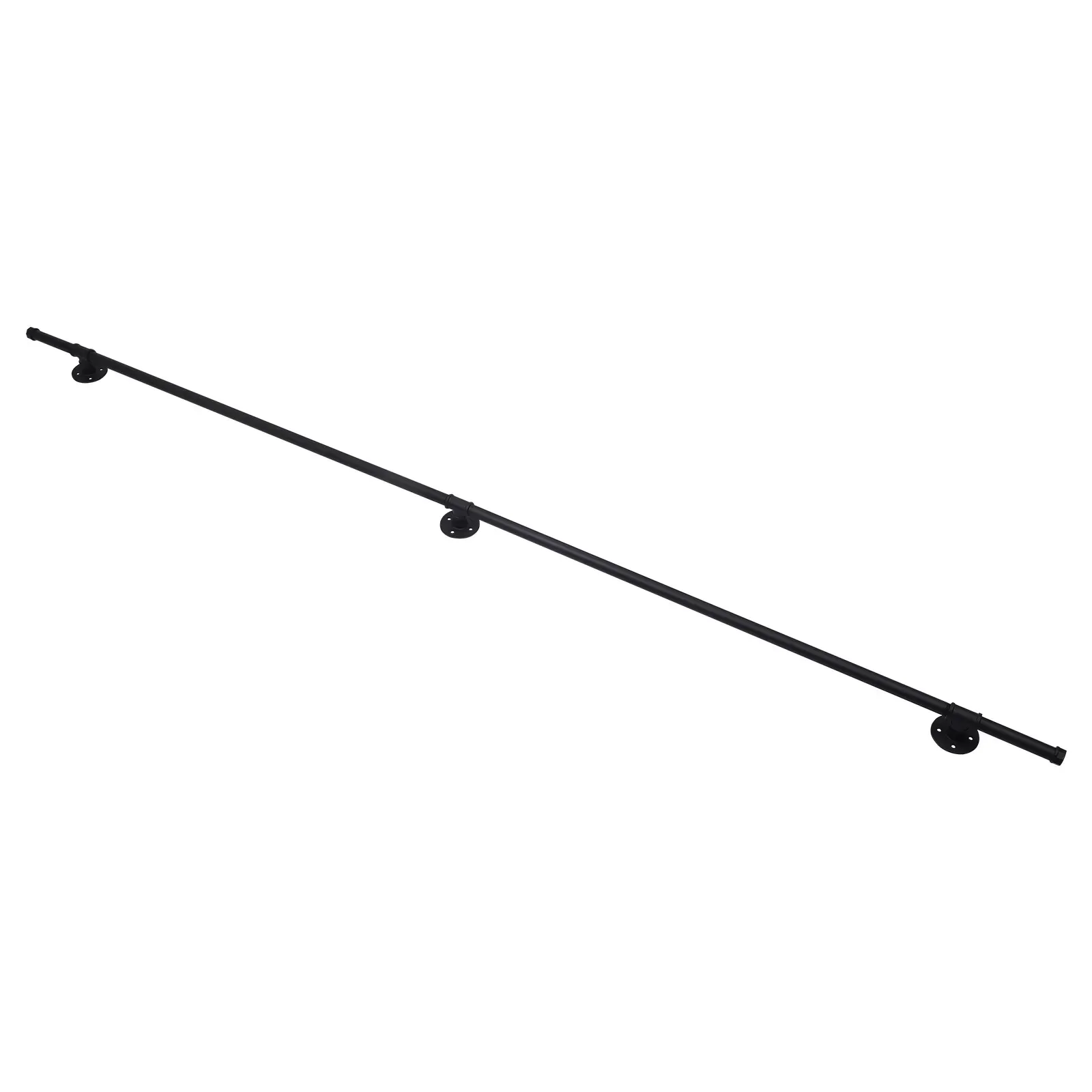 8 FT Wall-Mount  Iron Handrail Stair Railing Indoor Home w/ Installation Kit