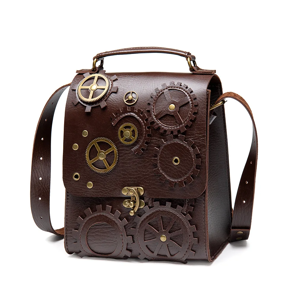 Bolso de estilo Retro Steampunk para mujer, bandolera de un hombro para motocicleta, tarjetero, cartera, bolso cruzado, sacoche