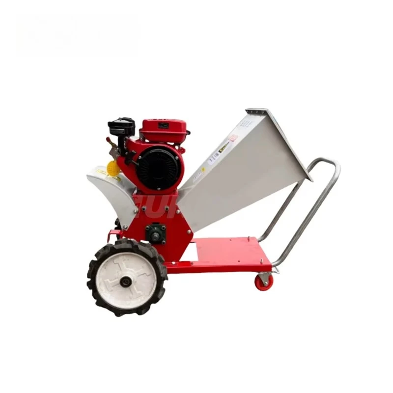 

Hot selling：High-Efficiency 7.5HP 2L Engine Movable Wood Chipper Shredder Machine 220V Cast Iron New Condition Tree Bra