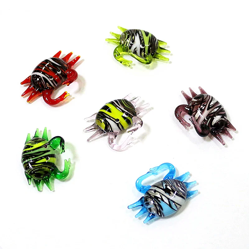 

Aquarium Decor Mini Glass Crab Figurine Cute Marine Animal Crafts Ornament Home Desktop Collection Fish Tank Decoration Supplies