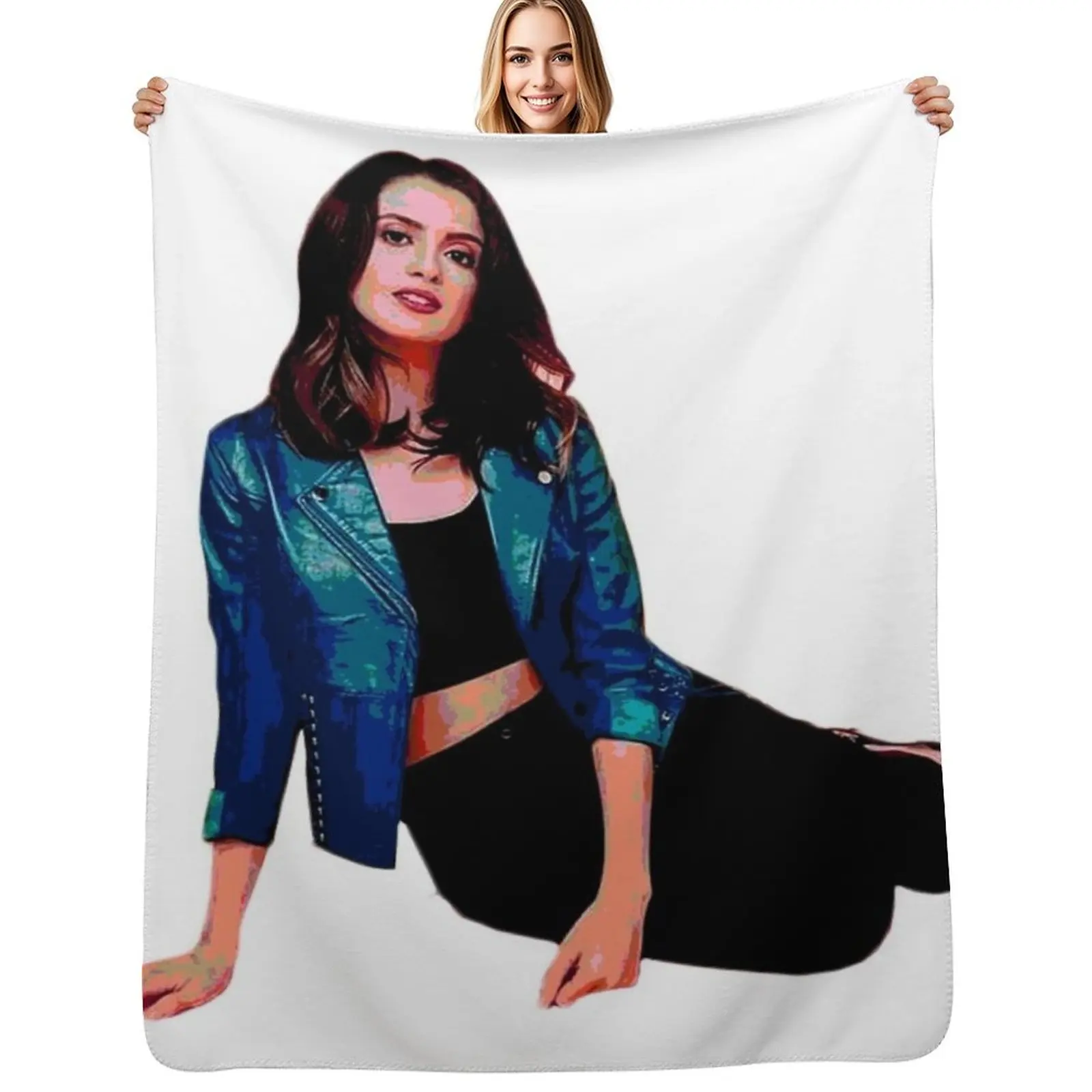 

Laura Marano Throw Blanket Travel Beach Shaggy Bed covers Blanket