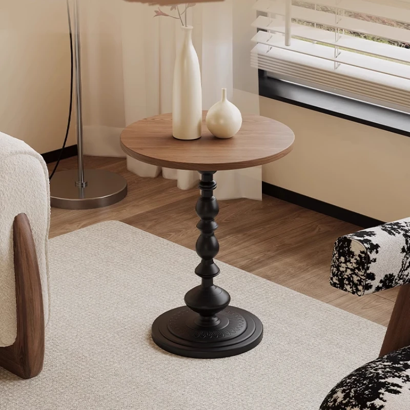 Mesita de noche Retro francesa Para salón, sofá medio, estante pequeño Para café, armario redondo Para balcón, Mesa Para balcón, cama y dormitorio