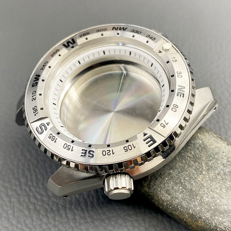 Prospex-Boîtier de montre en verre saphir japonais, mouvement automatique, couronne en argent, NH35, NH36, 4R, 6R, 45mm, SNR025, 3.8