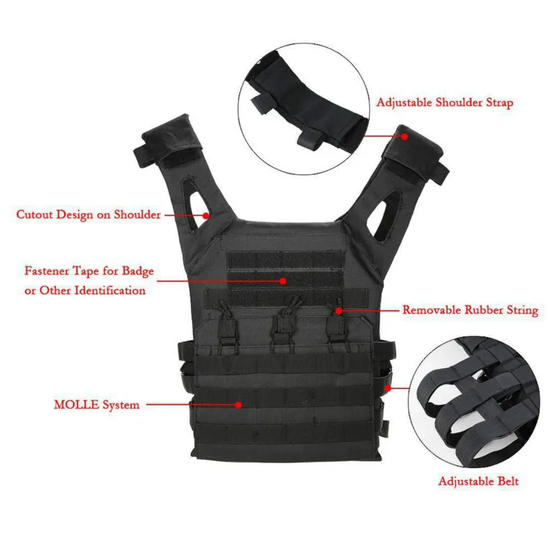 600D Hunting Tactical Vest Military Molle Plate Carrier Magazine Airsoft Paintball CS Outdoor Protective Lightweight Vest