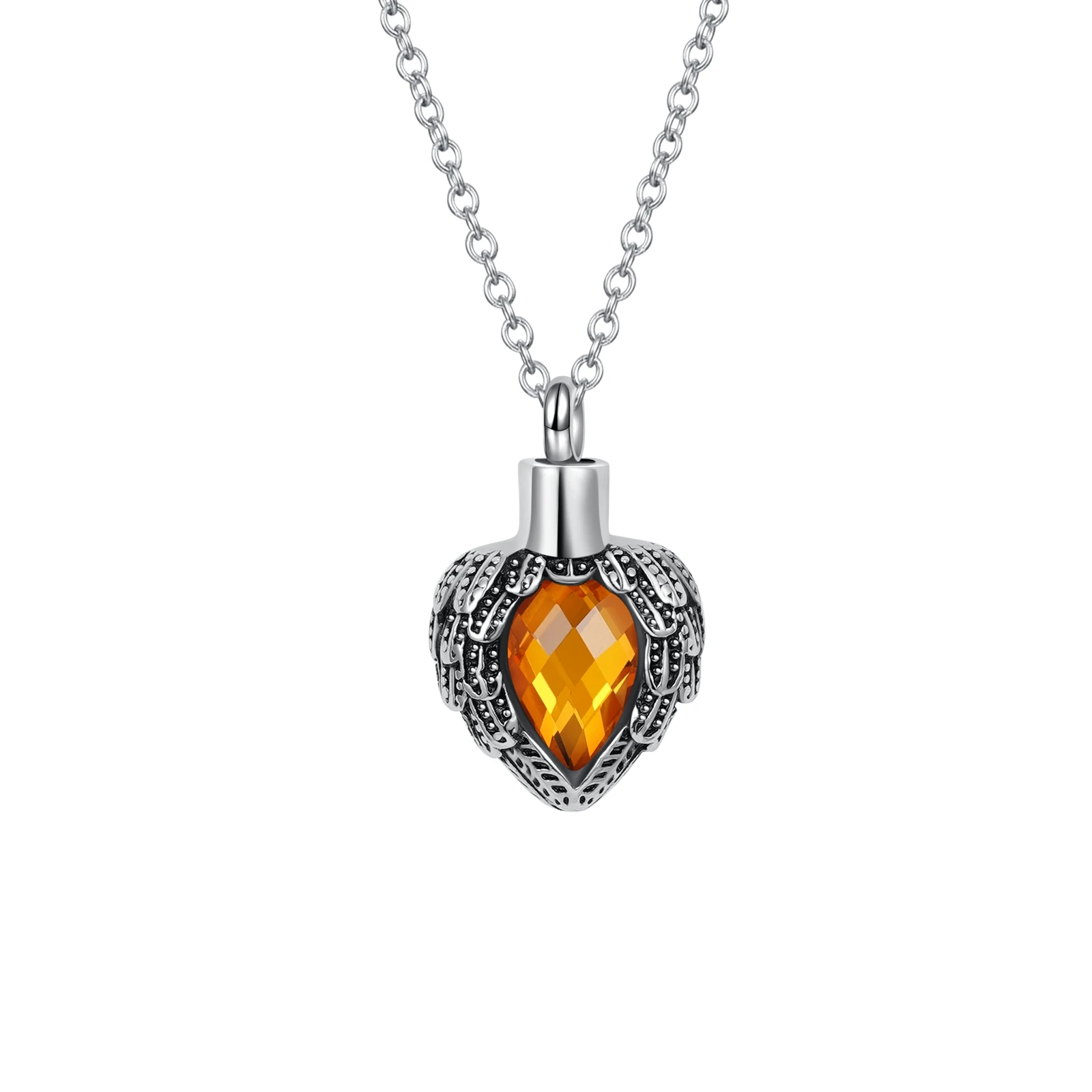 Cremation Necklace - Stainless Steel Ashes Pendant for Human Ash, Memorial Urn Jewelry Keepsake
