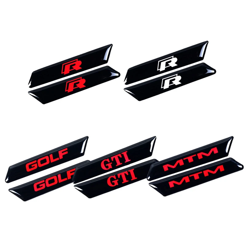 2Pcs 3D Car Seat Lift Button Stickers R Line Rline Badge Decorative Stickers For VW Golf 6 8 GTI MK6 MK8 Touran Mtm Accessories