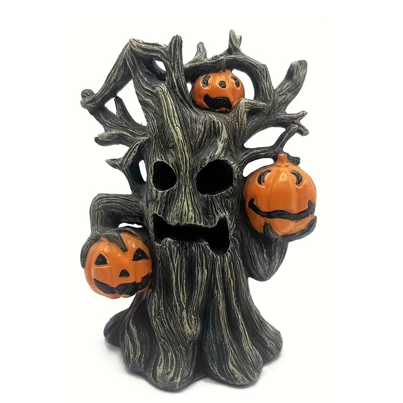 A93Z Halloween Pumpkin Tree Outdoor Garden Ornament Wear Resistant Halloween Monster Figurine Multi-Purpose For Holiday Display