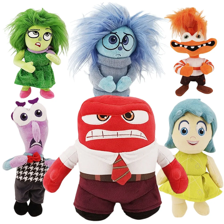 Movie Inside Out 2 Plush Toy Cartoon Characters Bing Bong Joy Sadness Anger Disgust Fear Anxiety Stuffed Doll Gifts For Children