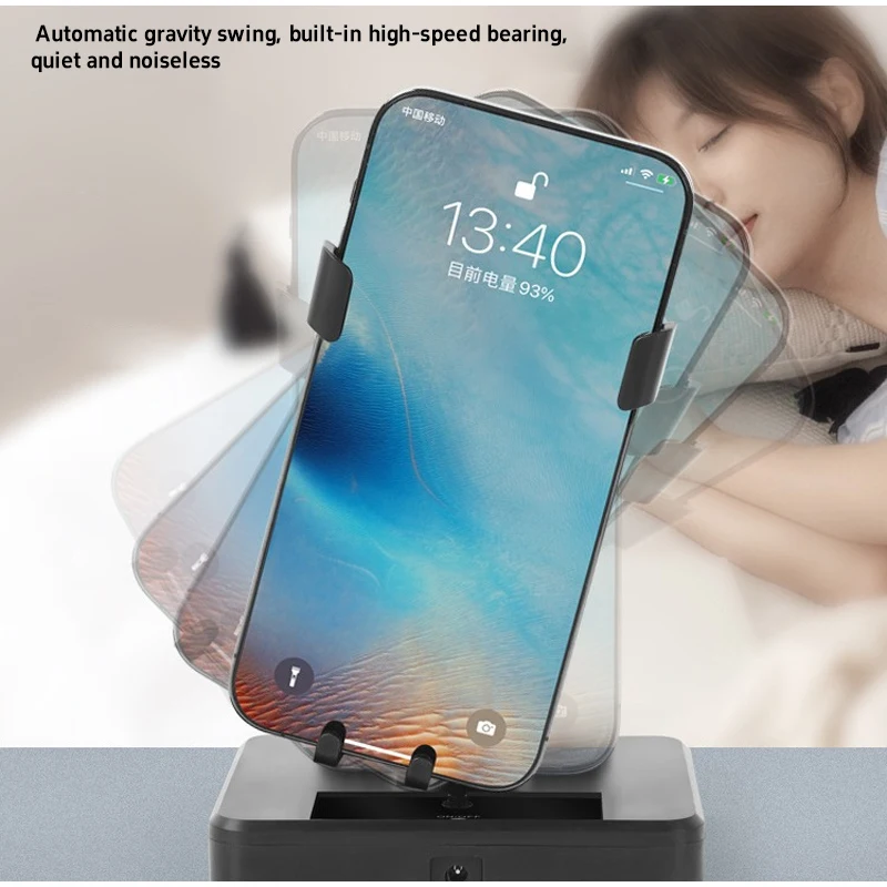 ขาตั้งโทรศัพท์แบบตั้งโต๊ะ ปรับหมุนอัตโนมัติ สำหรับ iPhone Samsung Xiaomi Huawei ขาตั้งโทรศัพท์แบบแกว่งซ้ายขวา