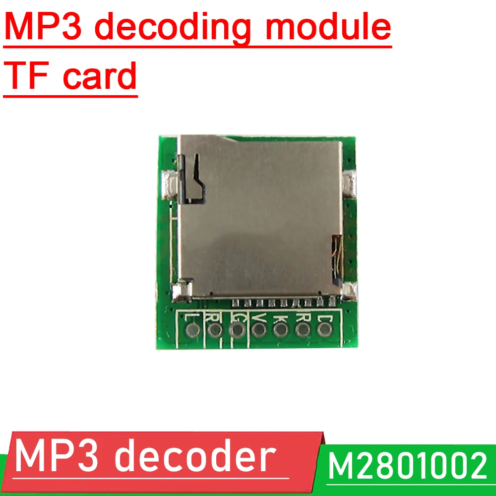 M2801002 lossless WAV MP3 decoder board mp3 decoding module TF card DC 3.5V-5V POWER 