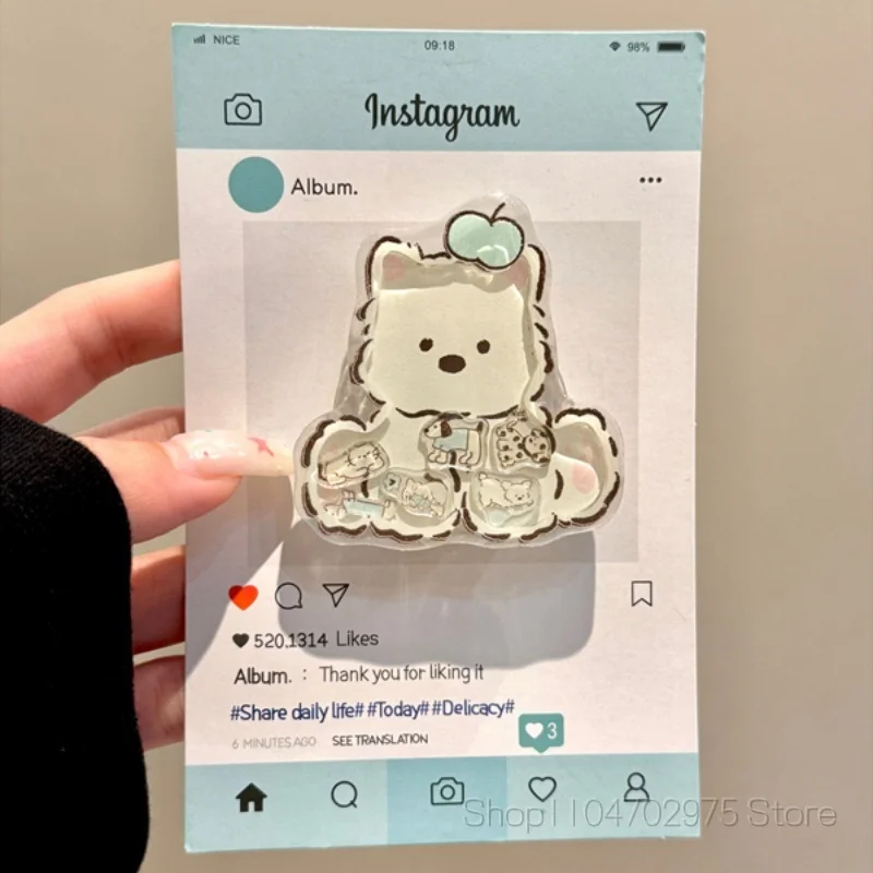 

Korean Cartoon Puppy Shake Grip Tok Griptok Phone Holder Stand Support For iPhone 15 Samsung Universal Accessoriess Holder