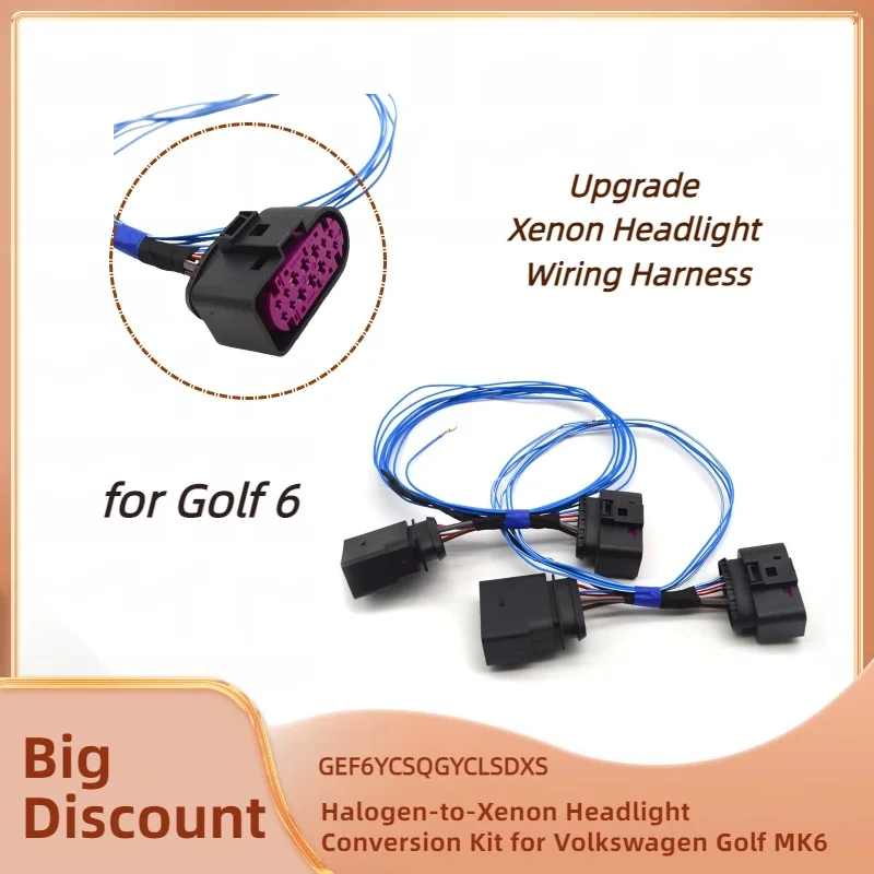 

Заводское обновление галогенных фар в заводской жгут проводов ксеноновых фар для Golf MK6, обновленный жгут проводов для фар