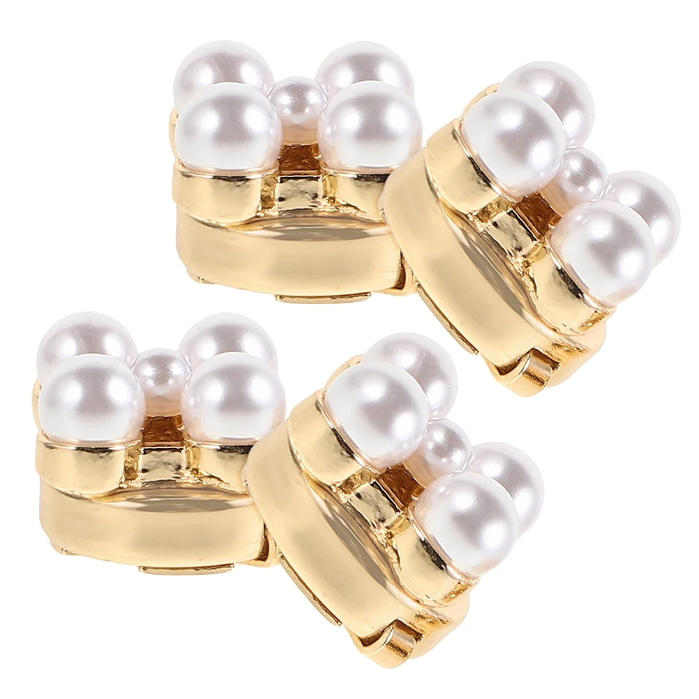 

4 Pcs Flower Cufflinks Decorative Button Clips Alloy The Flowers Jewelry Accessories for Special Occasions