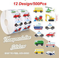 500/1000 Sheets Of Truck, Fire Truck, And Engineering Vehicle Stickers, Suitable For Children To Learn About Various Vehicles.