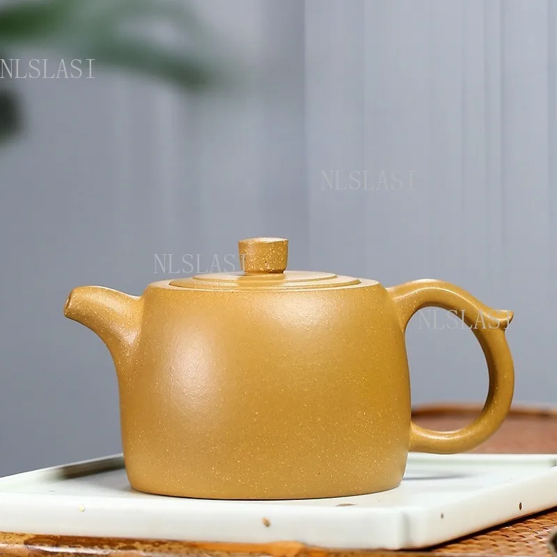 270ml Yixing Zisha Teapot Well Rail Jing Lan Pot Golden Duan Clay Purple Sand Tea Pot Chinese Kung Fu Tea Ceremony Utensil