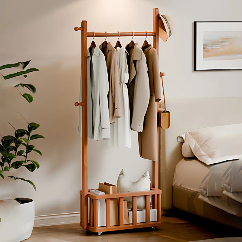 Perchero Moderno de Madera para Dormitorio, Perchero de Pie para Sala de Estar, Perchero de Interior para Ropa, Mueble de Pasillo