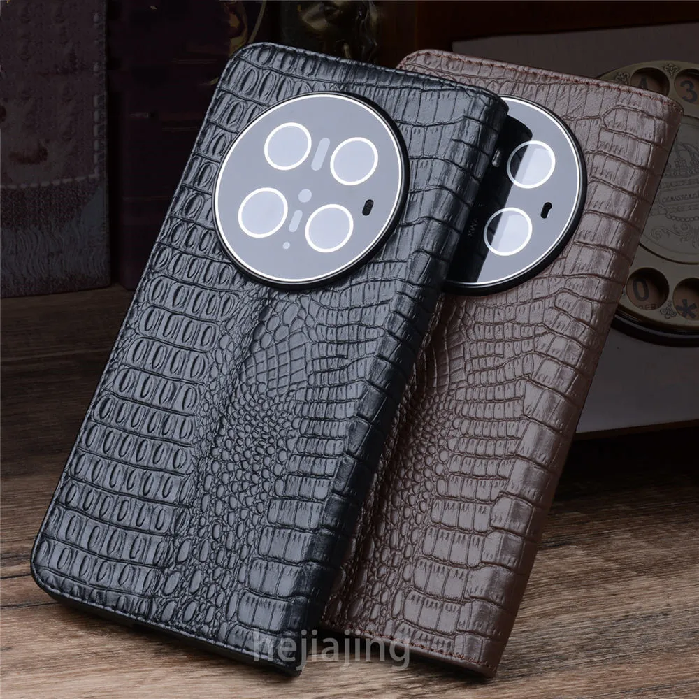 

Чехол-книжка из натуральной яловой кожи крокодила для Huawei Mate 60 70 Pro RS Business Cover