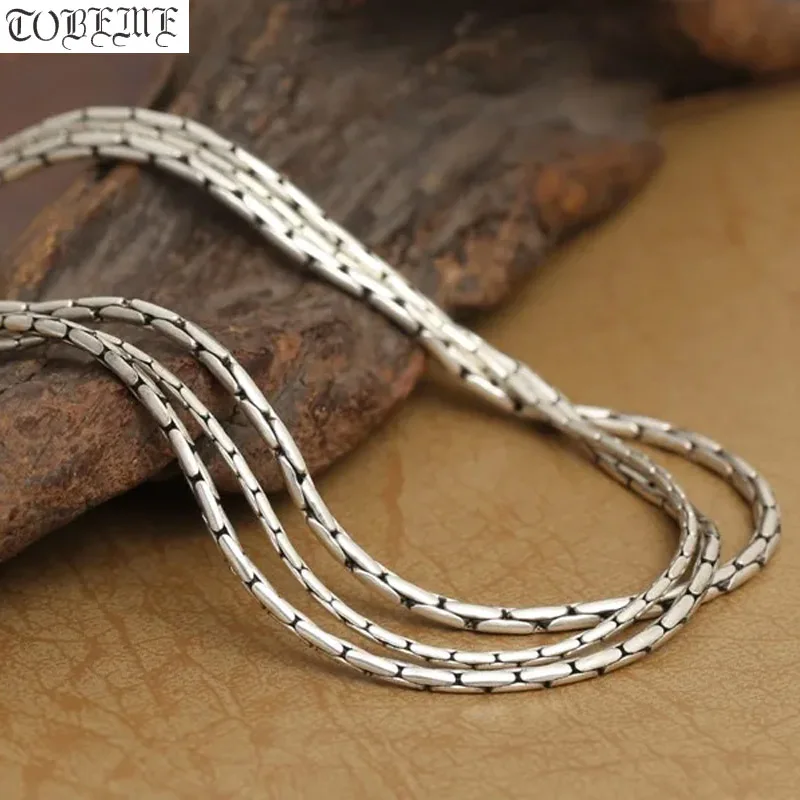 

Thai 925 Silver Banboo Chain Pendant Necklace Vintage Style