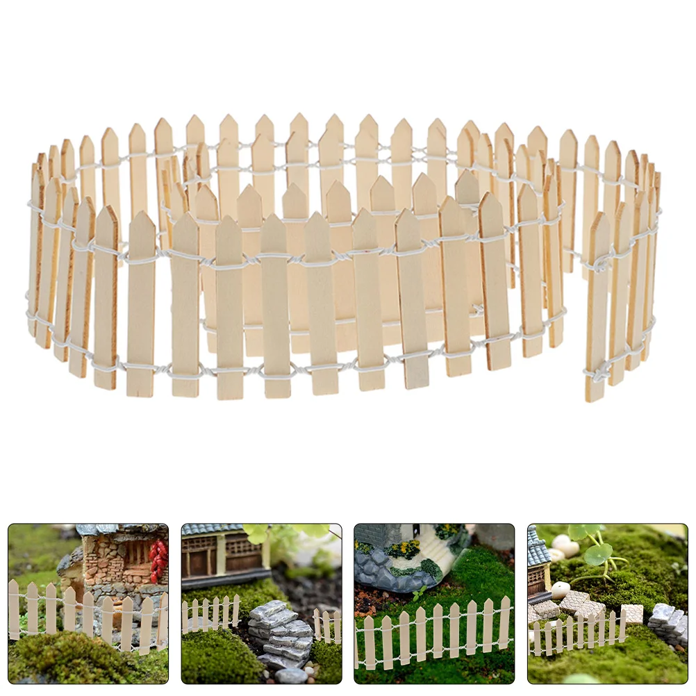 

3Pcs Mini Fairy Garden Fence Small Wood Decorative Picket Fence Micro Landscape Miniature Ornaments for Crafts Dollhouse