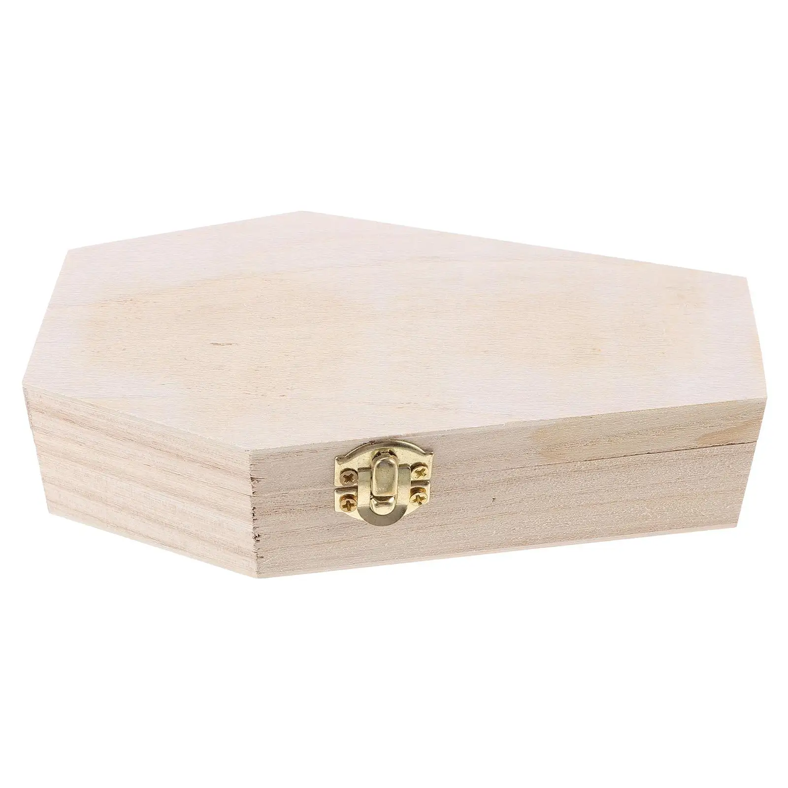 

Gothic Wooden Box Hexagonal Jewelry Storage Vintage Earring Case Rustic Sundries Holder Lightweight Practical Design Long