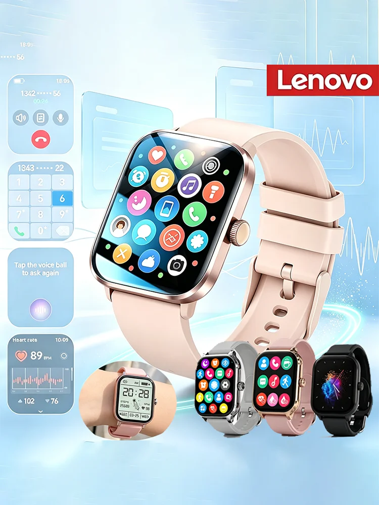 Lenovo 2026 – nowy, wielofunkcyjny smartwatch dla mężczyzn i kobiet, z funkcją połączeń Bluetooth, odtwarzania muzyki, monitorowania aktywności fizycznej i sportowej, a także monitorowania snu. — zdjęcie produktu 7