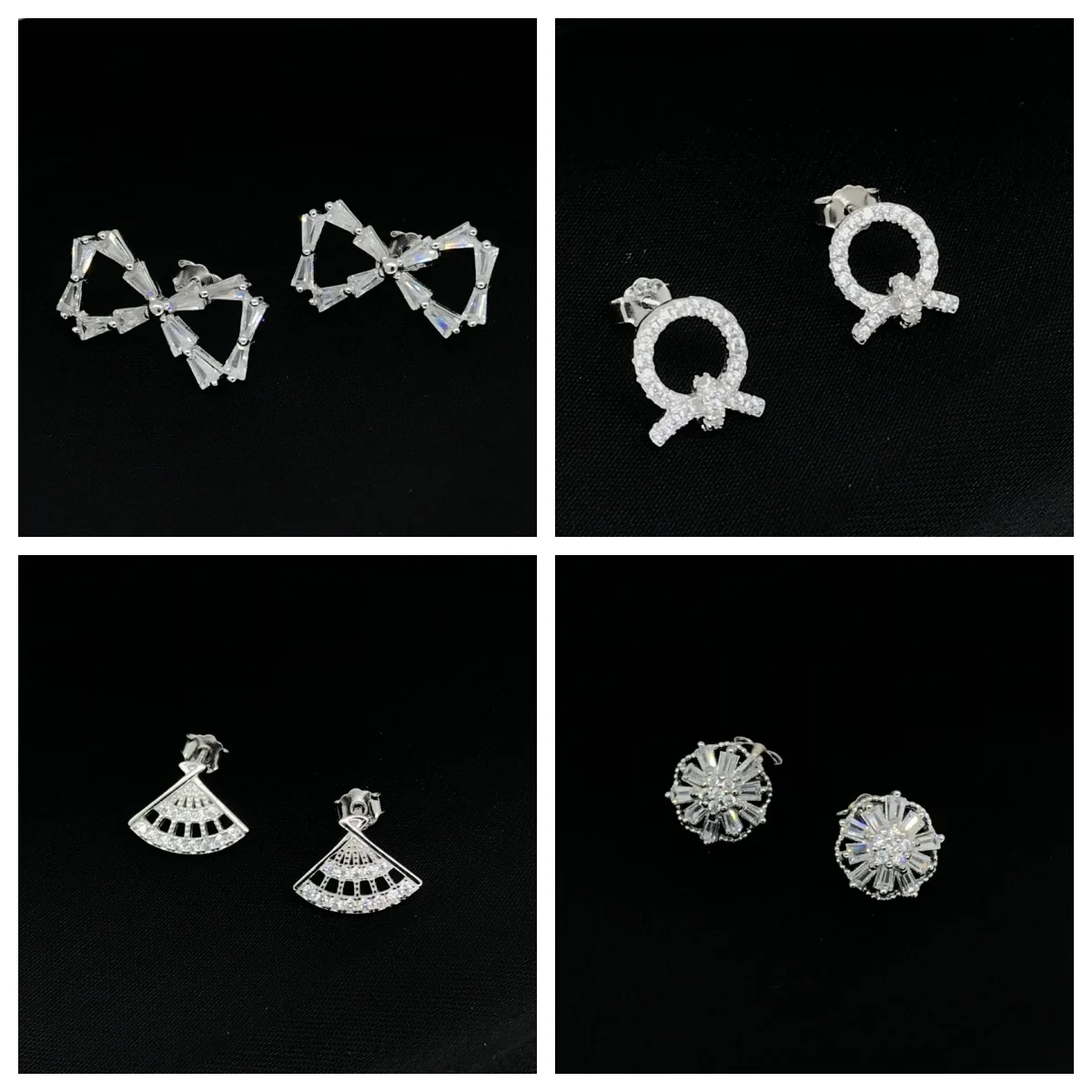 

Online Celebrity Daily Collocation Explosions Bow Earrings Fashion Sense.