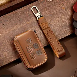 Leather Car Key Case Cover for Land Rover Range Rover Sport Evoque Freelander Velar Discovery Jaguar XE XJ XF Guitar Accessories
