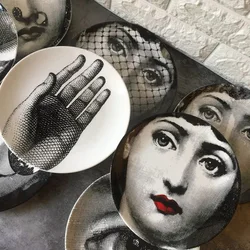 8 Inch Luxury Decorative Plate Wall Artistic Home Ornament Wall Hanging Plate Retro Home Deco Plates Trays Decorative