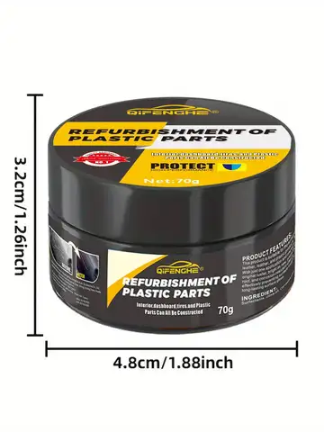 Automotive Plastic Repair Agent-Interior and Exterior Plastic Polishing Wax, Scratch Repair Anti-Aging Cream, Suitable for Tires