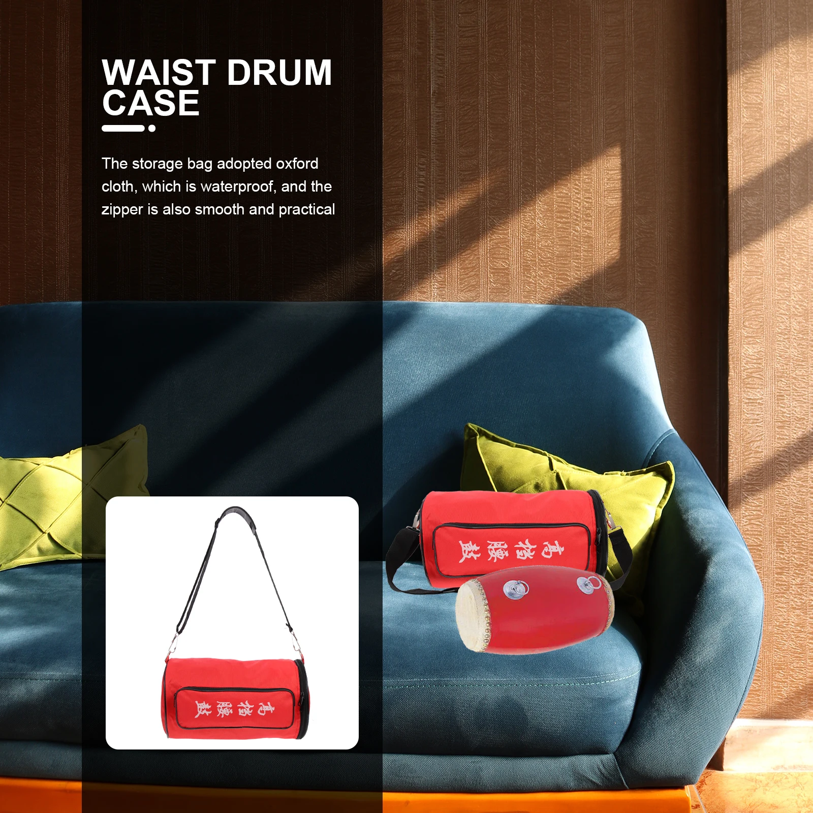 

Waist Bag Compact Drum Storage Kit Adjustable Strap Portable Pouch Oxford Cloth Case Multi-functional Protection