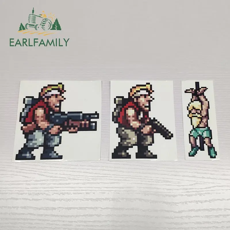 EARLFAMILY 13cm x 10cm for Metal Slug Waterproof Car Stickers Vinyl Window Trunk Decoration Occlusion Scratch Windshield Decal