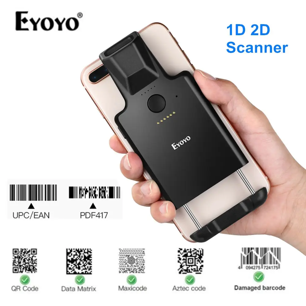 Eyoyo Telefoon Barcode Scanner Usb Bluetooth1D 2D PDF417 Data Matrix Code Maxicode Screen Scannen Android Ios Systeem Computer