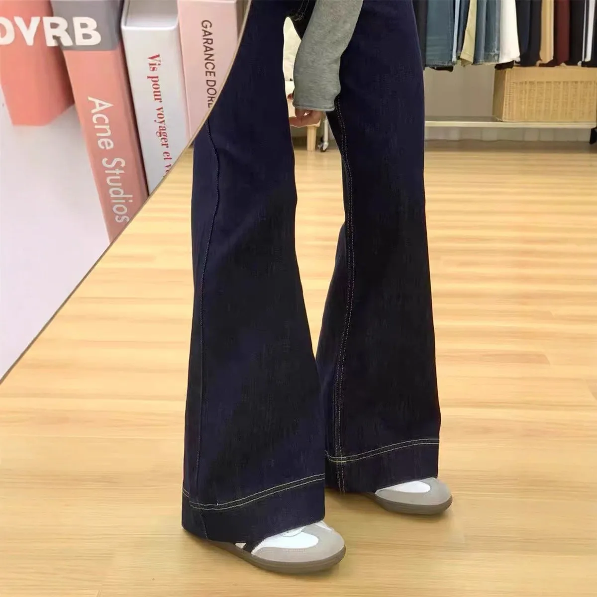 

High Waist Comfortable Loose Straight Leg Jeans Women's Spring Autumn Casual Fashion Hoof Micro Flared Wide Leg Pants