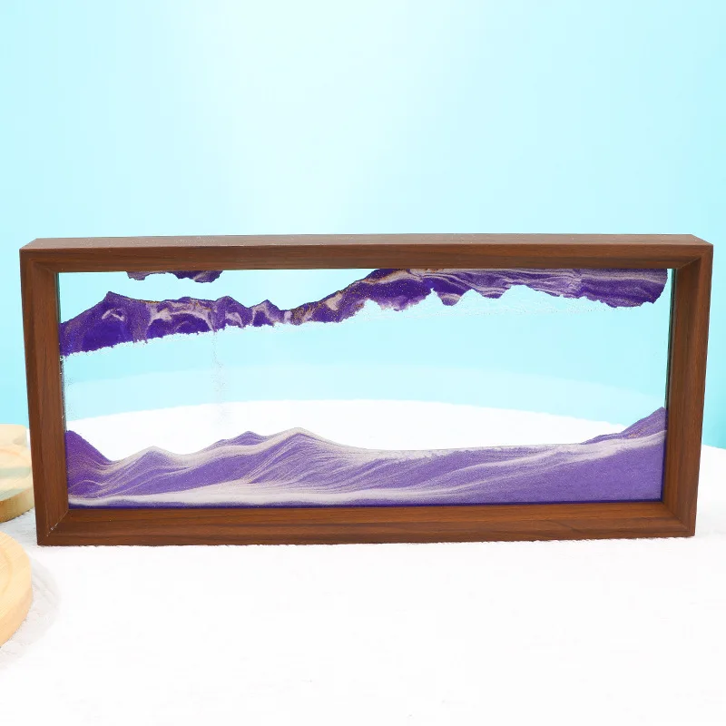 3D Stereoscopic Wooden Frame Sand Painting Sculpture for Home, Living Room