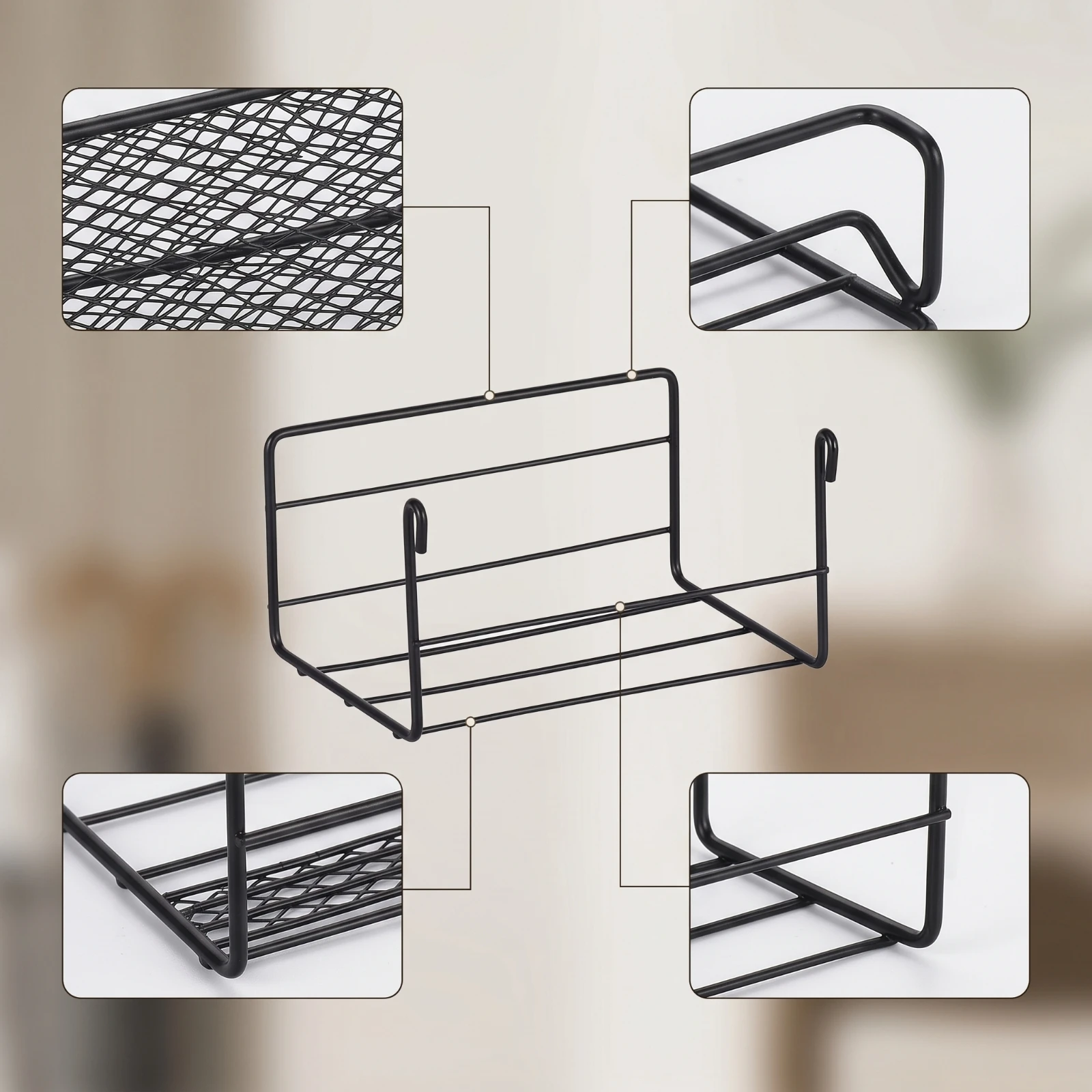 Wire Hanging Basket Lightweight Hanging Organizer Basket Space-Saving Slimline for Office, Entryway