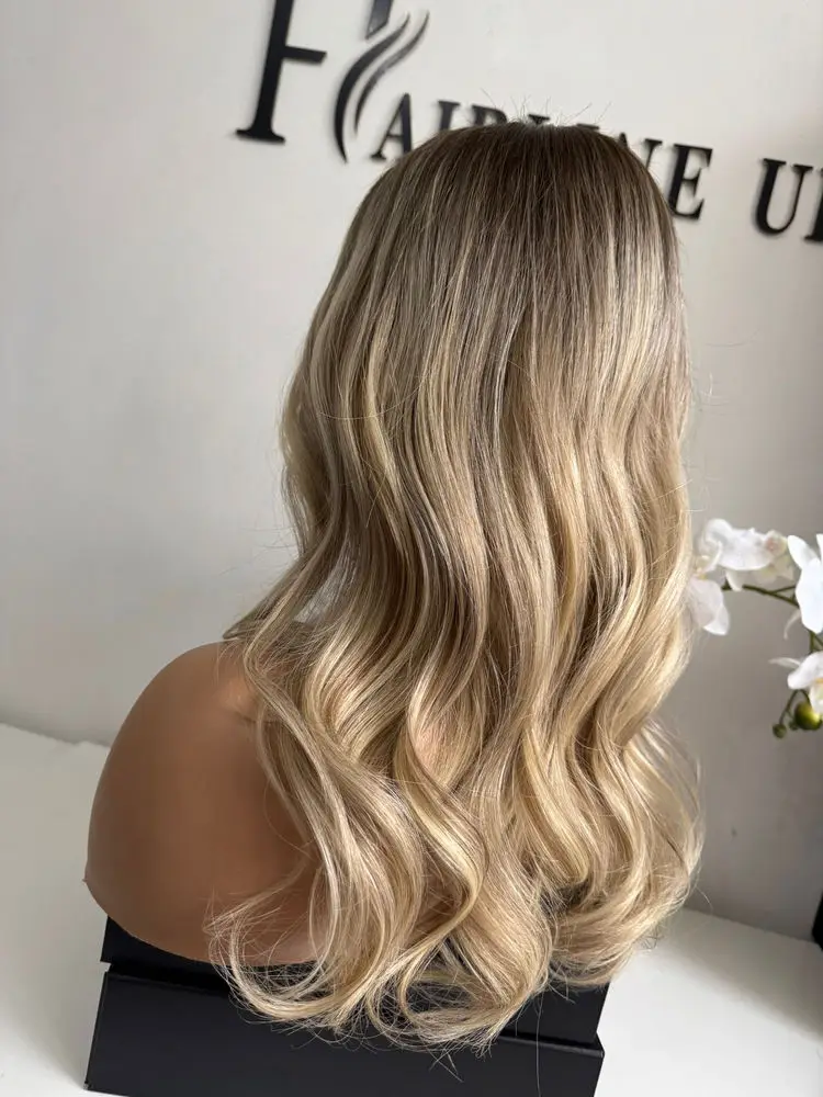 أومبير الرماد شقراء يسلط الضوء على لينة HD الدانتيل شعر مستعار أمامي غلويليس جودة عالية شعر مستعار اصطناعي 13x4 الجزء الأوسط موجة فضفاضة شعر مستعار للمرأة #3