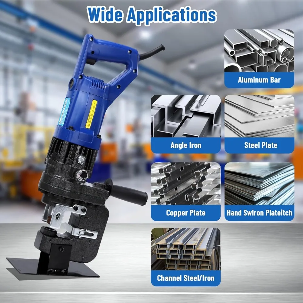 أداة ثقب هيدروليكية كهربائية 10T أداة تثقيب 110 فولت 1200 وات للوحة الألومنيوم والحديد المعدني #6