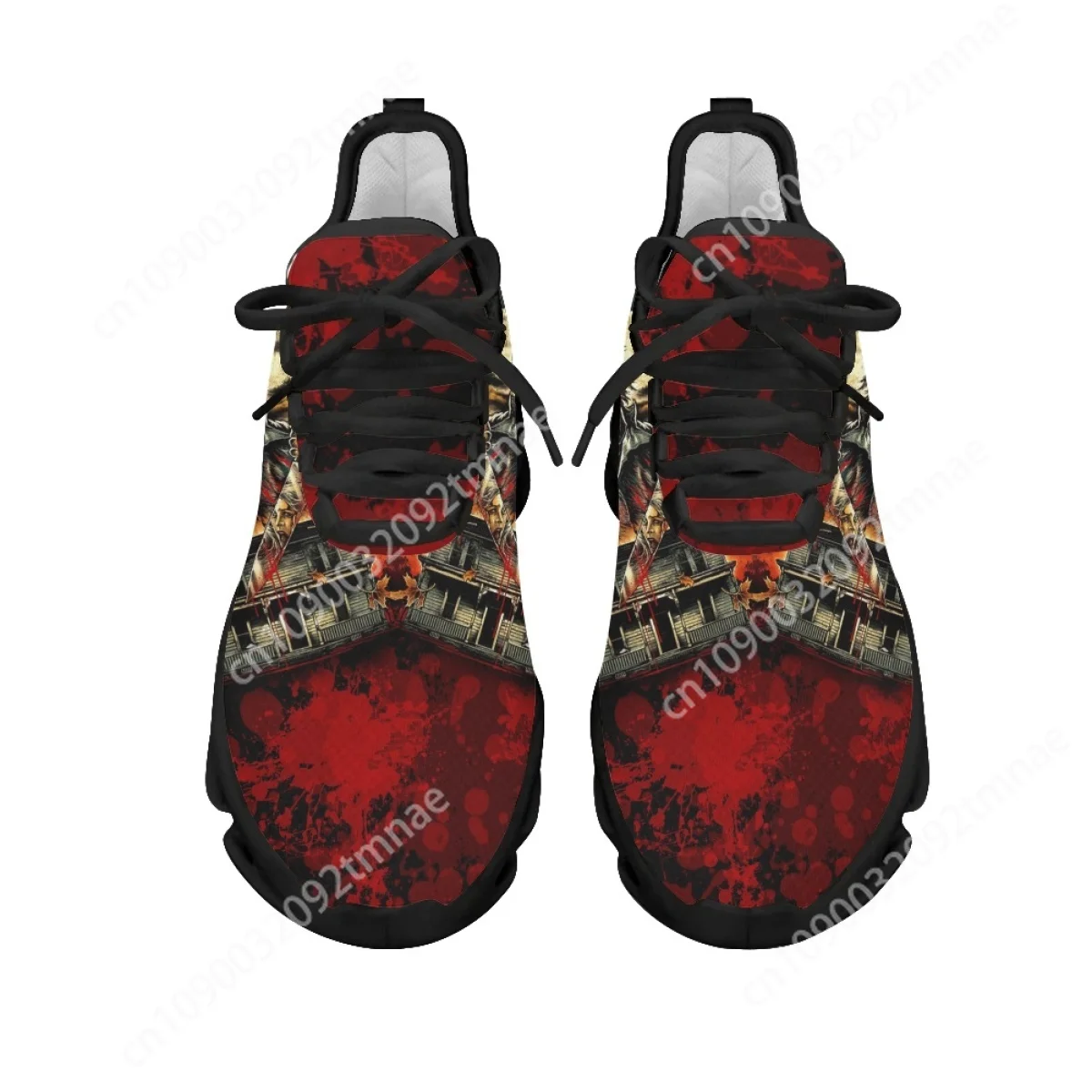 Custom Horror Movie Michael Myers Mesh Swing Sneakers for Women Outdoor Lightweight Platform Shoes Lace-up Jogging Shoes