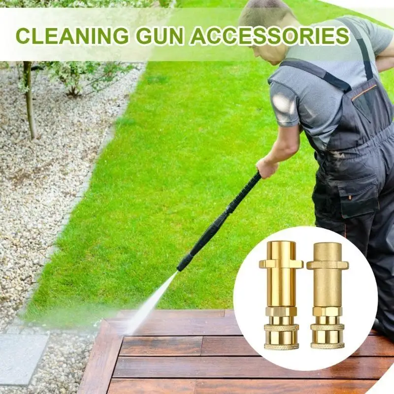 

652F MultiUse Brass Quick Plugs Pressure Washer Adapter for Attaching Foams Dispensers and Brushes 1/4inch Exterior Thread