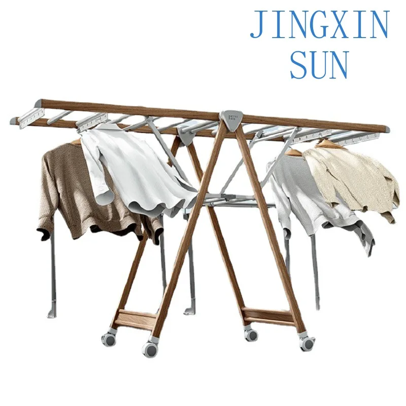 Clothes drying rack Floor-to-ceiling folding indoor shelf Outdoor artifact Aluminum alloy drying rack Bedroom