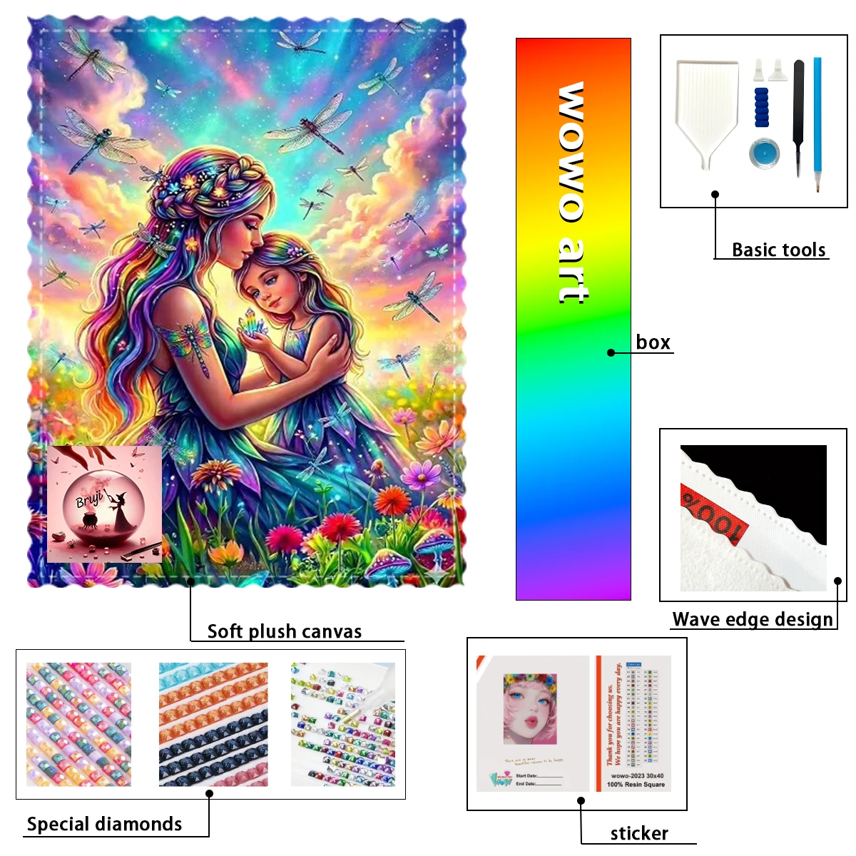 

【Bruji_ Diamond Art】120 colors, 50*70cm, large size girl and mother Crystal AB Rhinestone FD Rhinestone Perfect Resin Diamond