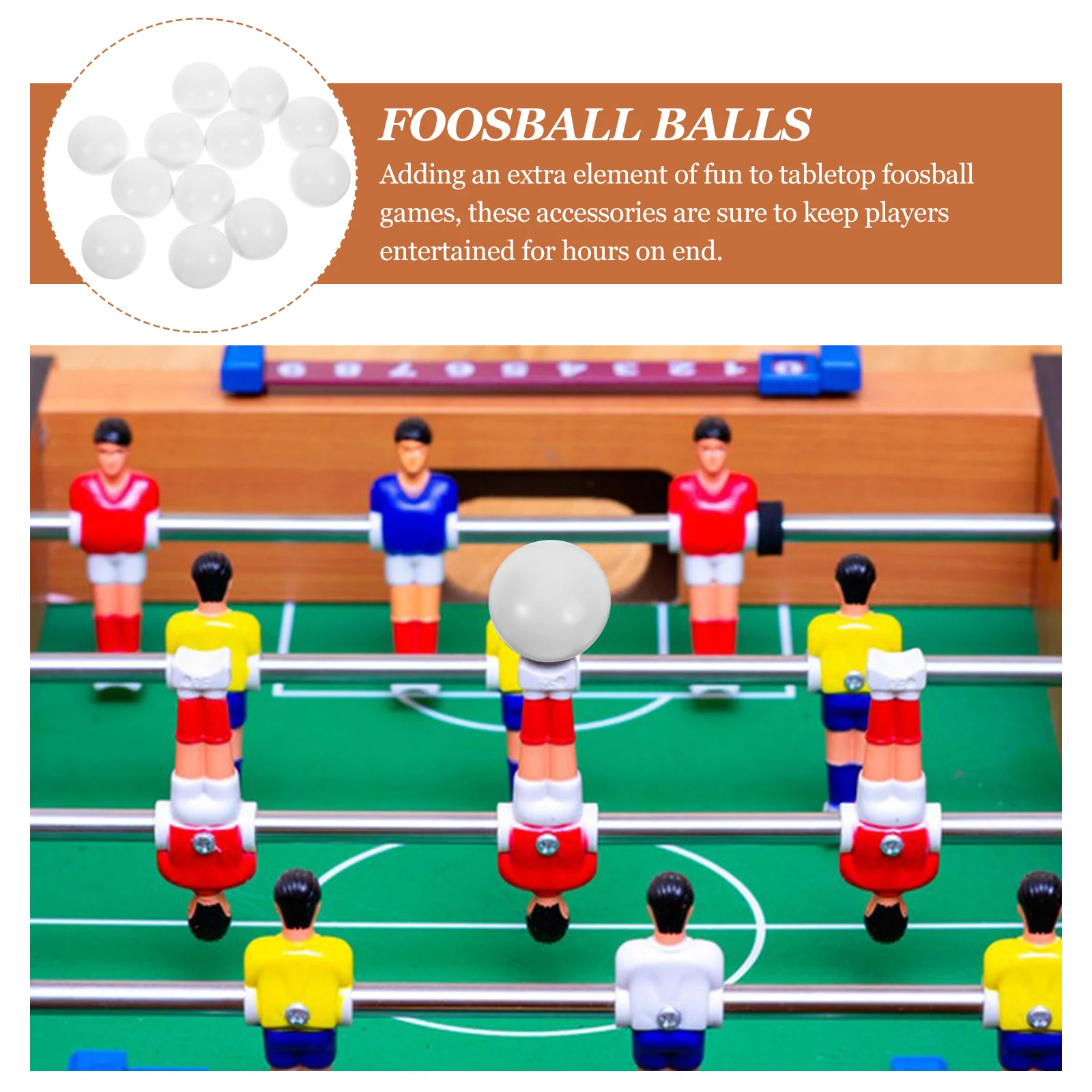 12pcs Table Soccer Foosballs Replacement Balls Foosball Tabletop Game Ball Foosball Accessory Replacements Recreation Room Prop