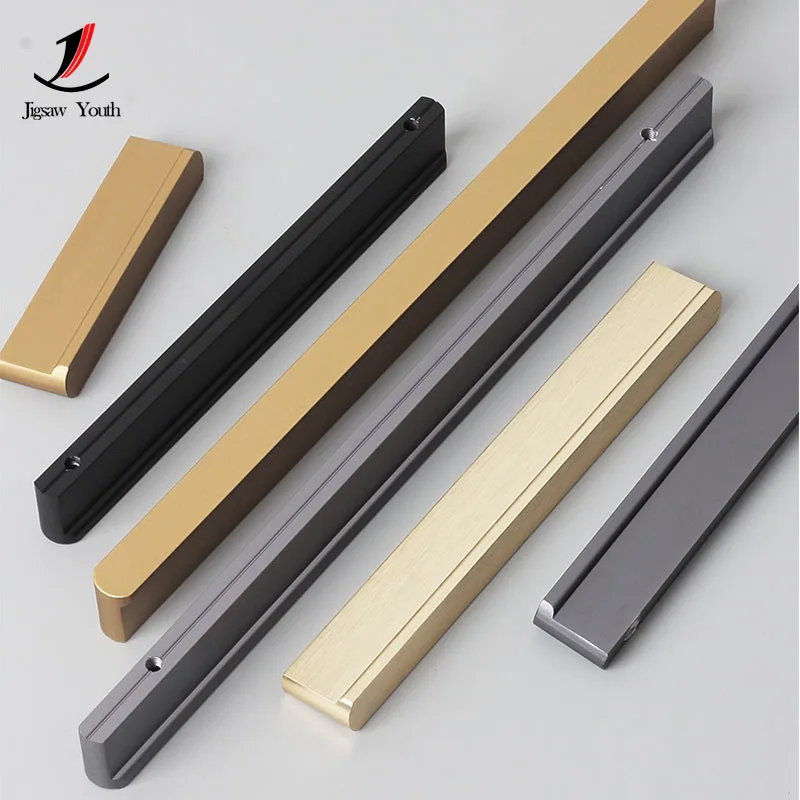 80-600mm Cabinet Handles Aluminum Alloy Rounded Corner Pulls Cupboard Handle Dress Drawer Knobs Wardrobe Furniture Handles