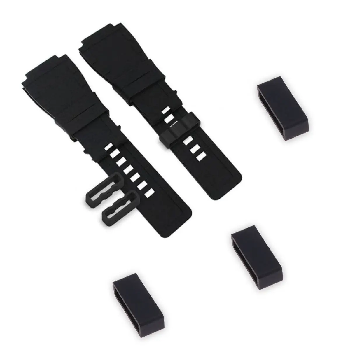Suportes de laço para pulseira de relógio de silicone de 20 mm e 22 mm, pacote com 8 unidades, anéis de fixação para pulseira de relógio inteligente.